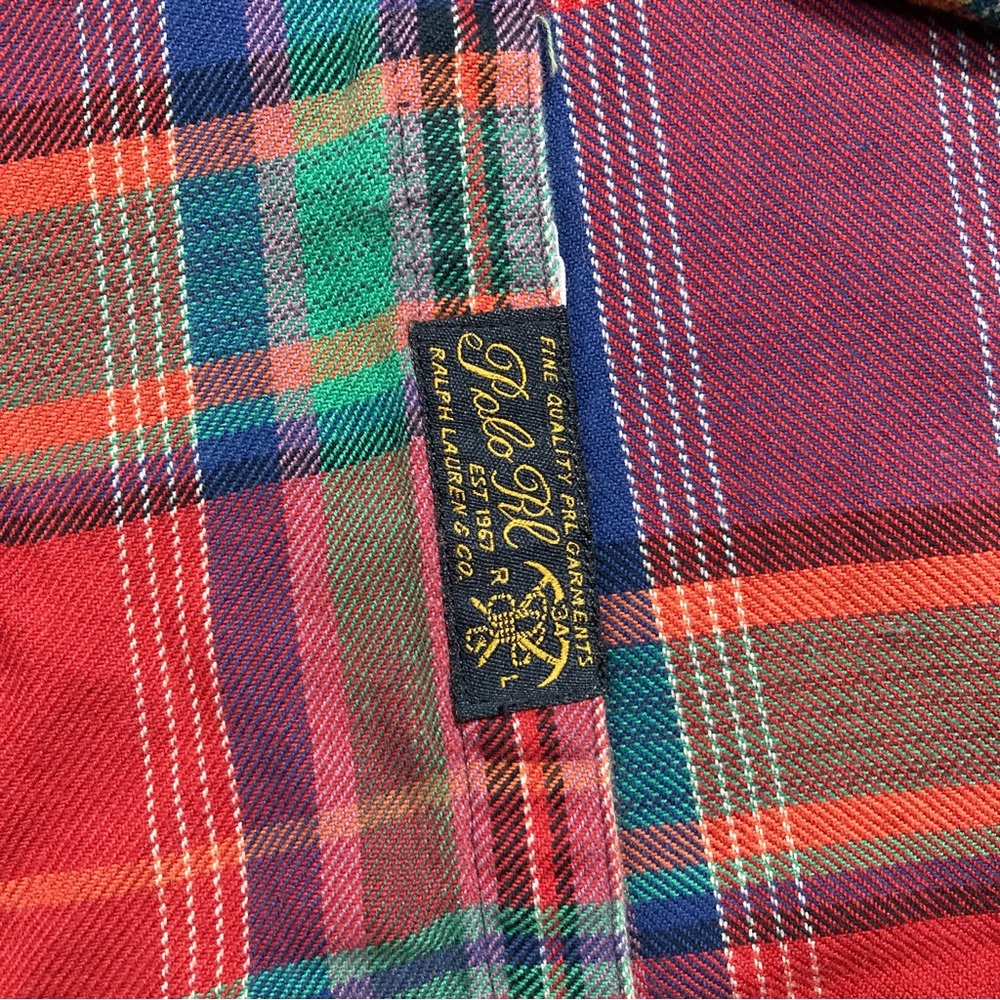 Vintage Polo Ralph Lauren Plaid Aztec Southwestern Button Up Shirt Flannel Ranch - Picture 3 of 9